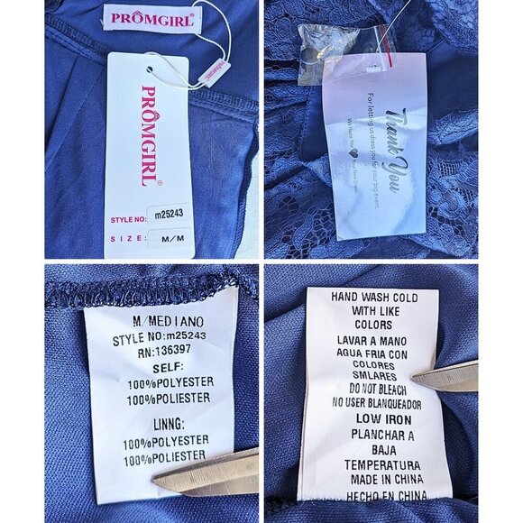 NWT PROMGIRL Illusion Sweetheart Lace Overlay Open Back Gown m25243 Size M - Picture 3 of 7